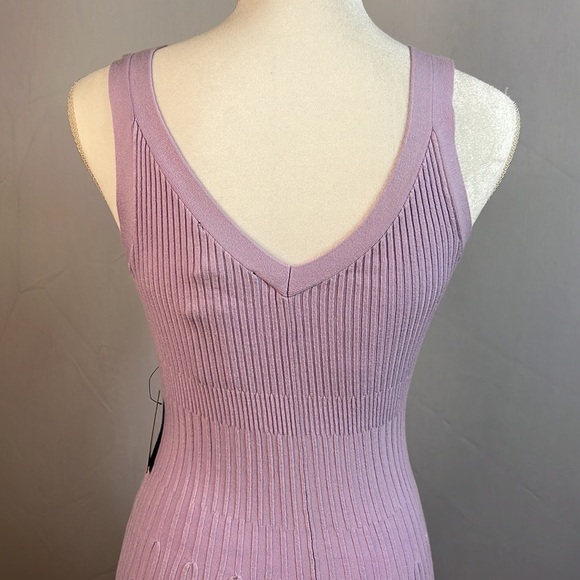 NWT Express Lavender Fit & Flared Ribbed Sweater Dress Size Small - Picture 6 of 9